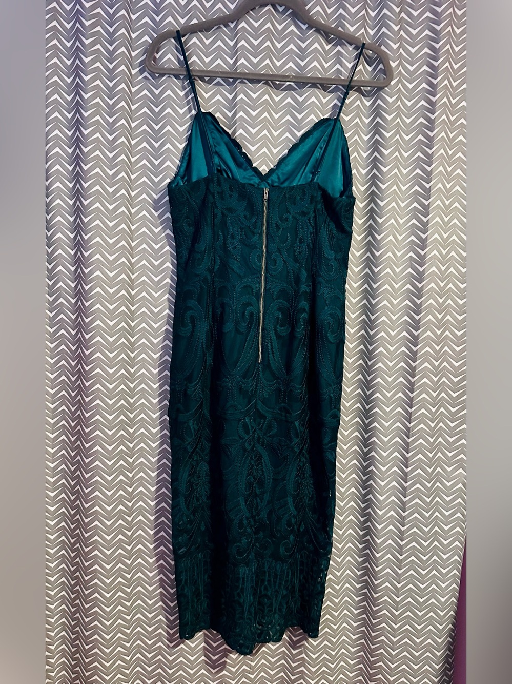 Bardot | Gia Forest Green Lace Bodycon Midi Dress, 8/M - Picture 6 of 9